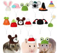 Silkfly 12 mini cappelli per serpenti, piccoli animali, porcellini d'India, ratti, lucertole, criceti, draghi barbuti, graziosi cappelli per animali domestici, accessori per feste e feste