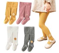 Silkglory Leggings Ragazze 2 Pezzi, Leggings Sportivi Pantaloni per Ragazze Abbinati, Leggings per Bambini da Balletto Ragazze per Uso Interno ed Esterno Bianco/Grigio,2-3 Anni