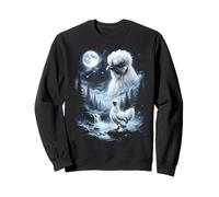 Silkie Pollo Ululando alla Luna 90's Retro Felpa