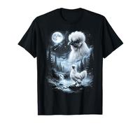 Silkie Pollo Ululando alla Luna 90's Retro Maglietta