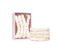 SILKIE Set di 4 elastici per capelli 100% pura seta di gelso, neri sottili con borsa da viaggio, elastici per capelli per tutti i giorni, supporto per coda di cavallo, senza danni ai capelli (Soft