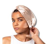 Silkie Sleep - Cuffia per capelli in seta setosa per la notte, per la cura dei capelli, regolabile, con fascia per capelli ricci, elastico in seta incluso, Champagne, Taglia unica