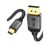 Silkland 2m Cavo Mini DisplayPort a DisplayPort 2.1, 16K a 60Hz, 8K a 120Hz, HDR 4K@240Hz, DSC1.2a, G-Sync FreeSync, Mini DP [Thunderbolt 2] per computer portatili da gioco, MacBook, iMac