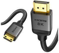 Silkland 8K Cavo Mini HDMI to HDMI 2.1 1M, 8K@60Hz 4K@120Hz, 48Gbps Cavo HDMI a Mini HDMI Bidirezionale, HDR, eARC, compatibile con Fotocamera, Raspberry Pi Zero, Scheda Grafica, Tablet, Proiettore