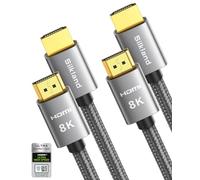 Silkland 8K HDMI 2.1 Cavo 2m, 2Pack Cavo HDMI® Certificato eARC per Soundbar 48Gbps, Cavo HDMI PS5 4K@120Hz, 2K@240Hz/144Hz, 8K@60Hz, HDR10, HDCP 2.2/2.3 per Dolby Atmos, TV Box, HDTV