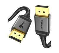 Silkland Cavo 16K DisplayPort 2.1 [Certificato VESA], 4K@240Hz/165Hz/144Hz, 8K@120Hz, 2K@360Hz, 54Gbps Cavo DP 50CM Compatibile con FreeSync, G-Sync, HDR per PC, Scheda Grafica 5090, Gaming Monitor