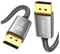 Silkland Cavo DisplayPort certificato VESA 1.4, 5 m, supporta 8K a 60Hz, 4K a 144Hz, 2K a 240Hz, HBR3 32,4 Gbps, HDR, DSC 1.2, G-Sync e Free-Sync