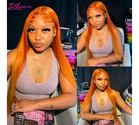 Silkwave 36 pollici dritto zenzero arancione anteriore del merletto parrucca dei capelli umani 13x4 13x6 HD frontale in pizzo parrucche colorate Prep fortunate per le donne