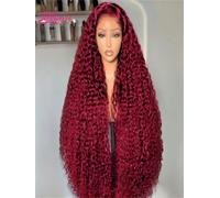 Silkwave Borgogna Parrucche Dei Capelli Umani 13x6 Hd Parrucca Frontale Del Merletto 30 Pollici Ricci Onda Profonda Colorato Rosso 13x4 99j Parrucche Brasiliane Per Le Donne