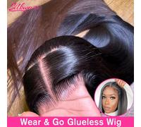 Silkwave Dritto 5x5 Glueless Parrucche Capelli Umani Pre Cut Wear e Go Hd 360 Pieno Del Merletto Con Coulisse 13x4 13x6 Parrucche Frontali Del Merletto