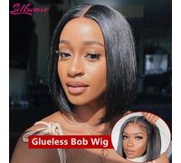 Silkwave Dritto Glueless Wear Go Bob Parrucche di Capelli Umani Per Le Donne Nere 4x4 5x5 Chiusura Del Merletto Pre Cut Prepizzicato Pronto Da Go parrucca