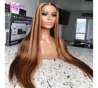 Silkwave Hd 13x4 13x6 Evidenziare Dritto Anteriore Del Merletto Parrucca Dei Capelli Umani Marrone Biondo 4/27 Parrucche Colorate Prepizzicate Brasiliane Per Le Donne