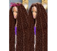 Silkwave Marrone Cioccolato Onda Profonda Anteriore Del Merletto Parrucca di Capelli Umani 30 Pollici Colore Hd Parrucca Frontale Del Merletto Per Le Donne 13x6 Parrucche Ricci Acqua