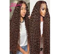 Silkwave Marrone Cioccolato Onda Profonda Parrucca di Capelli Umani 30 Pollici Trasparente Parrucche Frontali Del Merletto Per Le Donne 13x6 Anteriore Del Merletto parrucca riccia acqua