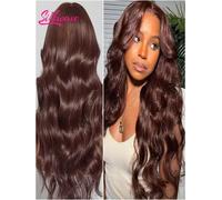 Silkwave Marrone Cioccolato Parrucca Anteriore Del Merletto Trasparente HD 13x6 Parrucca Frontale Del Merletto 30 Pollici Colorato Dell'onda Del Corpo Parrucche Dei Capelli Umani Prepizzicate