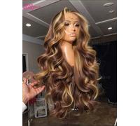 Silkwave Onda Del Corpo 4/27 Evidenziare Parrucca 13x6 Hd Parrucca Frontale Del Merletto Dei Capelli Umani Ombre Marrone Parrucche Anteriori Del Merletto Per Le Donne Nere 30 38 pollici