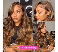 Silkwave Onda Del Corpo Evidenziare Parrucche Dei Capelli Umani Per Le Donne Nere 13x4 Biondo Miele Parrucca Anteriore Del Merletto 13x6 HD Parrucca Frontale Del Merletto Brasiliana