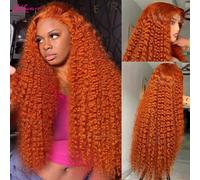 Silkwave Onda di Acqua 13x4 Arancia Zenzero Parrucca Anteriore Del Merletto Parrucche Dei Capelli Umani Ricci 30 Pollici Onda Profonda 13x6 HD Parrucca Frontale Del Merletto Per Le Donne