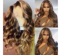 Silkwave p4/27 Evidenziare Parrucca di Capelli Umani 13x6 Hd Parrucca Frontale Del Merletto Bionda Miele Onda Del Corpo Parrucche Anteriori Del Merletto Parrucche Colorate Per Le Donne