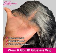 Silkwave Parrucca riccia senza colla Capelli umani pronti da indossare Pre taglio brasiliano Onda profonda 5 × 5 Hd Parrucche con chiusura in pizzo Pre pizzicate per le donne