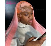 Silkwave Rosa Anteriore Del Merletto Parrucca Dei Capelli Umani 13x6 Trasparente Hd Parrucche Frontali Del Merletto Osso Dritto Capelli Brasiliani Colorati Parrucche Delle Donne