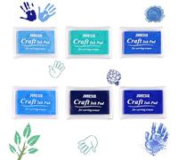 Silkwish 6 tamponi per timbri, blu, per impronte digitali, fai da te e per creare creativi, per carta artigianale, per pittura e progetti creativi