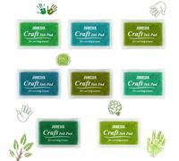 Silkwish 8 tamponi per timbri, verdi, impronte digitali per carta, artigianato, pittura creativa, decorazione per scrapbook per bambini (verde)