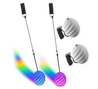 Silkwish Set di 2 palline a LED Poi con effetto stroboscopico e colori arcobaleno, migliorate per bambini e adulti, POI palline da giocoliere luminose per danza, rave e spettacolo di luci