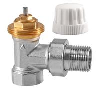 Silkwish Valvola termostatica G1/2 in ottone - vite di ritorno 1/2 pollici passaggio radiatore Venti - 1/2" valvola radiatore valvola di riscaldamento per un controllo preciso della temperatura