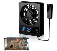 Silkwish Ventilatore di raffreddamento rettile, ventilatore di ventilazione rettile, ventilatore intelligente a gabbia rettile e misuratore di umidità dell'aria con indicatore LED per rettili anfibi