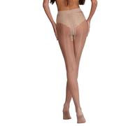 Silky Collant con cuciture - Collant velati vintage 15 denari con cucitura posteriore, collant retrò anni '40 con linea sulla schiena e tacco cubano per donne, Cucitura nudo/nudo, L