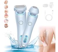 Silky Glide Pro, Silky Glide Pro - Rasoio elettrico 2 in 1 per donne, Silky Glide Pro, per rasatura di gambe, ascelle, viso, zona bikini (blu)