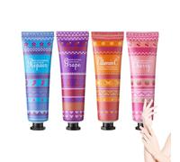 Silky Glow Handcare Cream - Set di 4 creme per le mani lucide, idratanti, lascia consistenza setosa della pelle, illumina la pelle delle mani, delicato per pelli sensibili, ideale per la cura