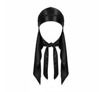 Silky Satin Durag - 1 pz Premium Long Tail Durag per uomini e donne, copricapo traspirante per 360 onde, dreadlocks & elegante fascia pirata (nero)