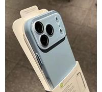 Silky Skin Feel Shockproof Case for iPhone 17 Pro Max, Magnetic Charging Anti-Collision Matte Protective Case with Crystal Lens (Blue,13promax)