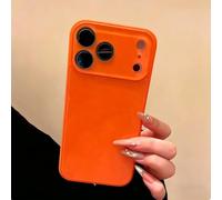 Silky Skin Feel Shockproof Case for iPhone 17 Pro Max, Magnetic Charging Anti-Collision Matte Protective Case with Crystal Lens (Orange,15pro)
