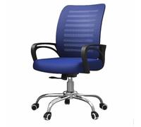 Silla ergonómica para oficina en casa con respaldo de malla, ruedas, soporte lumbar y cómodos reposabrazos, adecuada para uso doméstico, en dormitorios(Blue,Black Frame)