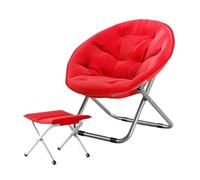 Silla Tipo Platillo Taburete Plegable Con Reposapiés Silla Circular Juegos En Dormitorio Asiento Plegable Y Cómodo Para Espacios Pequeños Silla Plegable Redonda Con Forma De Luna Y Hongo-Red