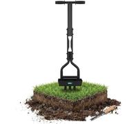 Sillar Aeratore Manuale per Prato, 3 Denti Cavi, Raccoglitore, 96 cm | Carotatore manuale con 3 denti cavi in acciaio al carbonio e raccoglitore per arieggiare decompattare e rigenerare il prato