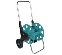 Sillar Carrello Avvolgitubo da Giardino, Avvolgitore Portatile in Alluminio con Ruote, Manovella e Maniglia Pieghevole, Salvaspazio, senza Tubo, fino a 60 m 1/2