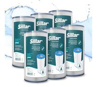 Sillar cartucce Filtro Piscina Tipo A - Confezione da 6, cartucce di Ricambio per Pompe Filtro Intex 28603/28604 / 28637, compatibili con Pompe e filtri Intex