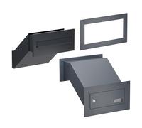 Sillar Cassetta postale da incasso a muro Antracite Opaco | Cassetta postale da incasso con targhetta porta nome | Cassetta postale da recinzione con sportello di immissione doppio lato |4 chiavi