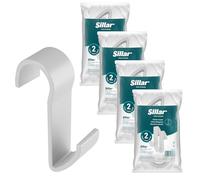 Sillar Ganci per termoarredo bianchi 8 pezzi - ganci scaldasalviette bagno senza forare, appendini termoarredo bagno, ganci doccia accappatoio, porta asciugamani termosifone ABS
