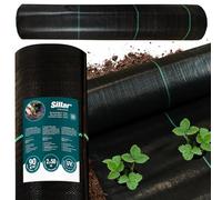 Sillar Pellicola Anti-Erbacce per Giardino, in Tessuto permeabile all'Acqua, Resistente agli Strappi e con Elevata stabilizzazione UV (90 g/m², 2x50m)