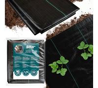 Sillar Pellicola Anti-Erbacce per Giardino, in Tessuto permeabile all'Acqua, Resistente agli Strappi e con Elevata stabilizzazione UV (90 g/m², 1x10m)