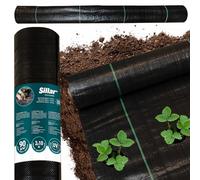 Sillar Pellicola Anti-Erbacce per Giardino, in Tessuto permeabile all'Acqua, Resistente agli Strappi e con Elevata stabilizzazione UV (90 g/m², 2x10m)