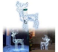 Sillar Renna luminosa con testa rotante, 80 cm, funzione flash LED a 216 diodi bianchi, illuminazione natalizia per esterno e interno Figura natalizia decorazione di renna, Bianco freddo