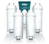 Sillar Set da 4x Filtro Acqua per Macchine da Caffè Delonghi DLSC002, SER3017 & 5513292811 - Compatibile con le Serie ECAM, ESAM, ETAM | Adatto a Dinamica, PimaDonna | Cartucce a Carbone Attivo