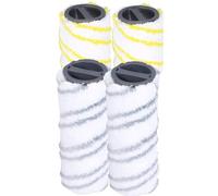Sillar Set di Rulli di Ricambio per Kärcher 2.055-007.0 2.055-006.0 FC3 FC5 FC7, Rulli in Microfibra, Cordless Lavapavimenti, Altamente Assorbente E Resistente, Set 4 unità - 2 Grigio+ 2 Giallo