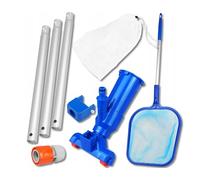 Sillar Set per la Pulizia della Piscina, Mini Aspirapolvere Portatile con Sacchetto Foglia + Retino per Piscina con Manico Telescopico | Set per Piscina, Laghetto, Idromassaggio, Spa
